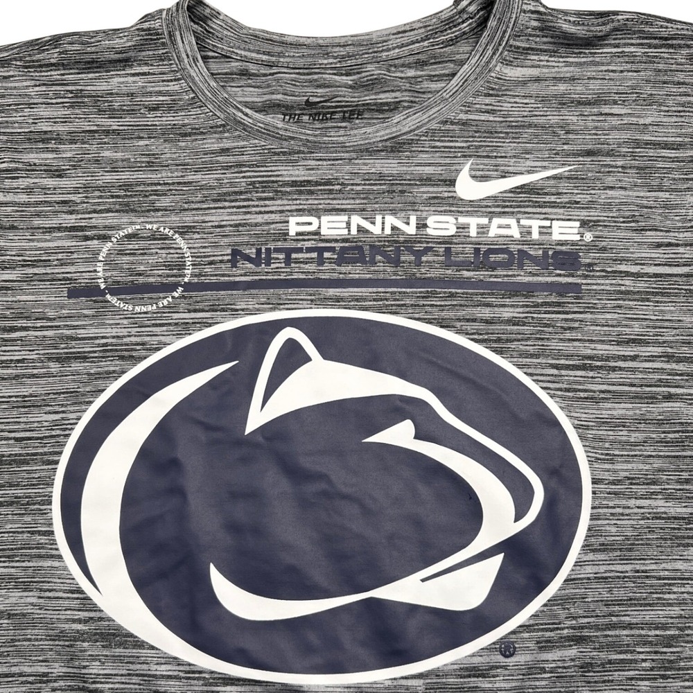 Nike Penn State Nittany Lions Men M Grey Space Dye Dri-FIT Graphic T-Shirt